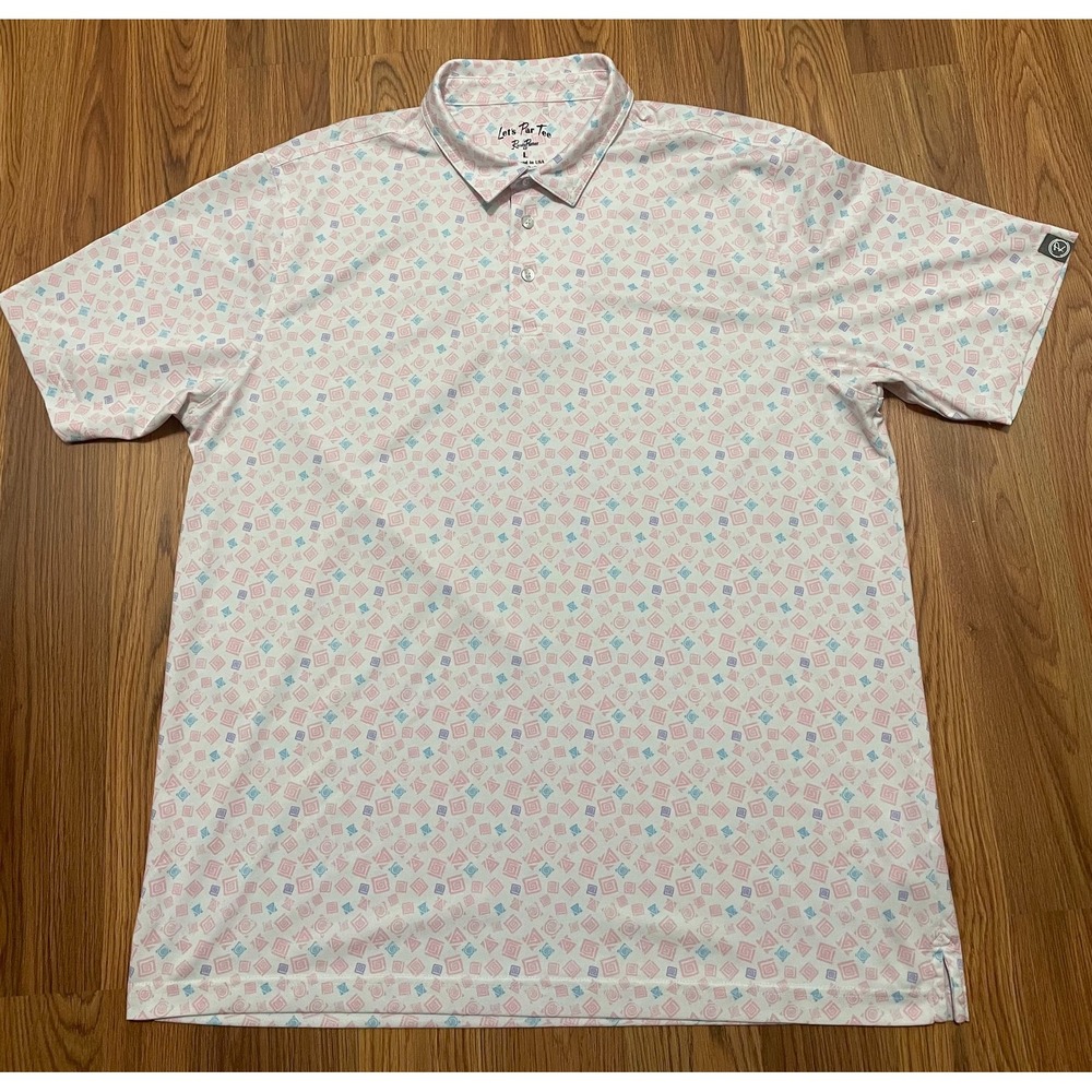 Rusty Putter Golf Polo Mens Large Performance Stretch Geometric Print